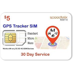 SpeedTalk Mobile $10 Tracker SIM Card Kit w/Unlimited Data for 4G GPS Tracking Devices locators Pet Senior Kids Car | 3 in 1 Simcard Standard Micro Nano | No Contract 30 Days Service Plan US Coverage