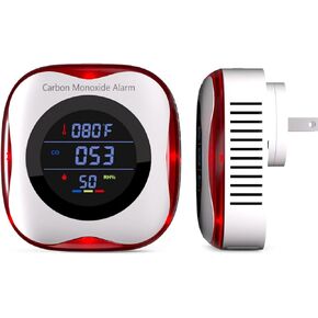 Carbon Monoxide Detectors Plug in Wall,TEYUAN 3-in-1 CO Detector | Humidity |Temperature Meter with LCD Display Sound & Light Warning,CO Level Monitor for Home Hotel RV Trip Camp (1)