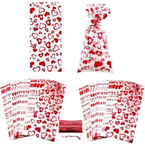 SaktopDeco 100 PCS Silvery Snowflake Cellophane Treat Bags 5x11 Holiday Cellophane Bags Candy Bags Clear Goodie Bags Bakery Bags for Winter Party Supplies