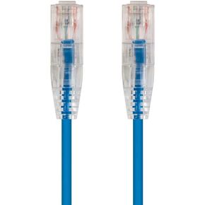 Monoprice Cat6 Ethernet Patch Cable, Snagless RJ45, Stranded, 550MHz, UTP, CMR Riser Rated, Pure Bare Copper Wire, 28AWG, 1 Feet, Blue - SlimRun Series