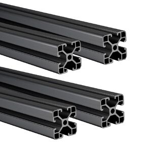 48"Aluminum Extrusion Profile Black 4040 T-Slot, European Standard Anodized Linear Bar Rail Framing 1220 mm for 3D Printer Parts, CNC Routers (4 Pack)