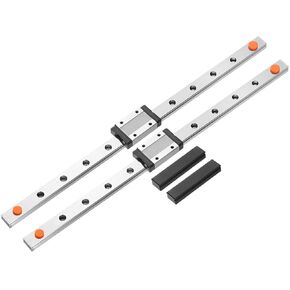 uxcell 2pcs MGN12 300mm Linear Guide Rail with 2pcs MGN12H Sliding Carriage Block and 2pcs Plastic Mini MGN12 Linear Guide for DIY 3D Printers and CNC Machine, Black
