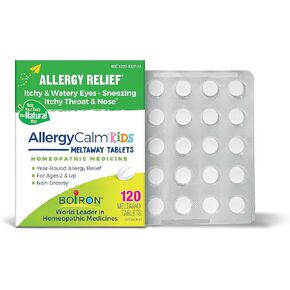 Boiron AllergyCalm Kids Tablets for Relief from Allergy and Hay Fever Symptoms of Sneezing, Runny Nose, and Itchy Eyes or Throat - 120 Count