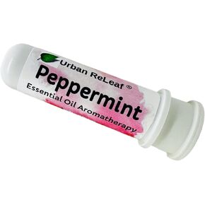 Urban ReLeaf Peppermint Essential Oil Aromatherapy Nasal Inhaler — Pure Undiluted Mint Oil, Easy Open Snap Top. Made in USA. Alcohol-Free. No Mess. Pocket Size.
