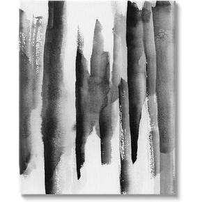 Stupell Industries Modern Black Ink Abstract Landscape Watercolor Over White, Designed by VDK Atelier Canvas Wall Art, 30 x 40