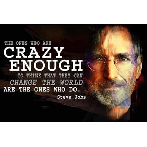 Motivational Classroom Poster Steve Jobs Growth Mindset Apple Computer Crazy Think Different P006
