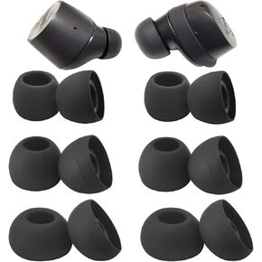 Luckvan Memory Foam Ear Tips for Sennheiser Momentum 3 Replacement Earbuds Tips for Sennheiser Momentum True Wireless 3 Fit in case, 3 Pairs LMS Black