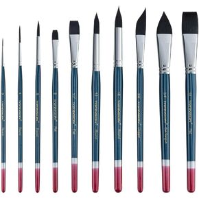 Transon 7pcs Natural Watercolor Paint Brush Set Professional for Watercolor Acrylic Ink Gouache Tempera