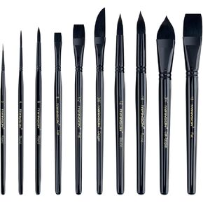 Transon 7pcs Natural Watercolor Paint Brush Set Professional for Watercolor Acrylic Ink Gouache Tempera