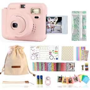 POPOTO Instant Camera with Case,Mini 12 Instant Camera Decoration Stickers, Frames, Photo Album and More Accessory kit-Color Combination