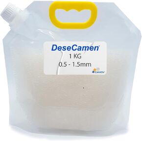 Pure White Silica Gel 1kg (2.2lbs) Moisture Absorber [.5-1.5mm] - Rechargeable Silica Beads, Silica Gel, Desiccant Beads