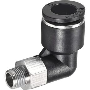 Push to Connect Tube Male Elbow Fitting - 90 Degree Pneumatic Air Push Quick Connect, Apply to Pipe Connection (1/2" OD x 1/2NPT Thread)