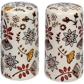 Country Floral Salt and Pepper Shakers, Unique Flower Salt & Pepper Shaker Set for Kitchen Counter, Cottagecore Home Tabletop Decor Accents