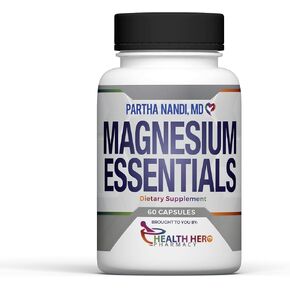 Dr. Nandi's Magnesium Supplement Essentials - Triple Complex - High Absorption Magnesium Glycinate, Citrate & Malate - Energy, Sleep, Heart Health Support - 60 Count Capsules