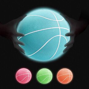 Glow in The Dark Mini Basketball with Pump(6",4 Pack), Glowing Mini Basketball for Indoor Outdoor Hoop, Small Basketball Balls for Kids, Toddlers, Adults