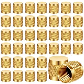 60 Pcs 1/4 Flare Cap Round Brass Fittings Caps W/Neoprene O Ring Cap HVAC Valve Caps Round Brass W/Neoprene O-Ring Seal for Home Industrial Manufacturing Component