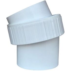4" Adjustable Angle 0-25 Degree Glue Joint Elbow Pipe Fitting, Schedule 40, PVC (white)
