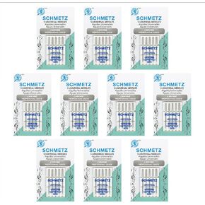 50 Schmetz Chrome Universal Sewing Machine Needles - Size 80/12 - Box of 10 Cards