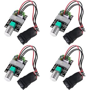 4PCS DC PWM Motor Speed Controller, Adjustable 6V 12V 24V 28V 3A 80W DC Motor Speed Controller Adjustable Reversible Switch