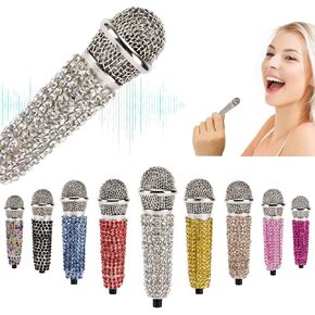 Mini Microphone,Portable Vocal Tiny Microphone, Asmr Microphone,Phone Microphone, Mini Karaoke Microphone for Voice Recording Chatting and Singing On iPhone,Android,Laptop Notebook (Pink)