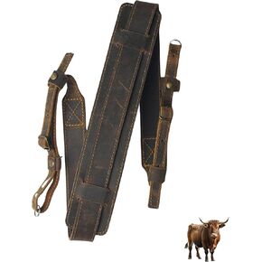 BullStories Leather Slim Handmade Leather Camera Strap