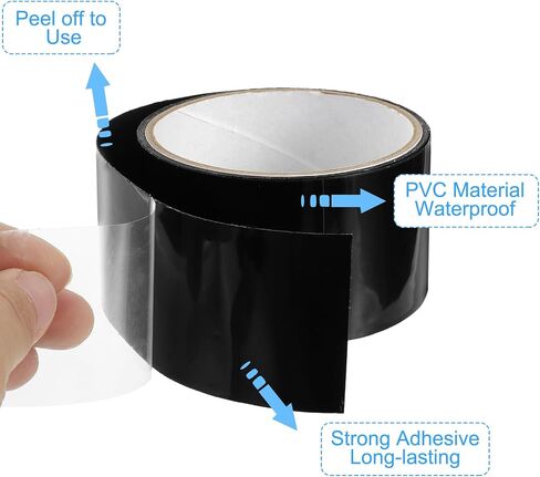 شريط لاصق مقاوم للماء من PATIKIL مقاس 2 × 5 قدم، شريط إصلاح مانع للتسرب من PVC، ختم فوري لقنوات التدفئة والتهوية وتكييف الهواء، وشقوق السقف، وأنابيب الخراطيم، والمظلة، أسود in Saudi Arabia