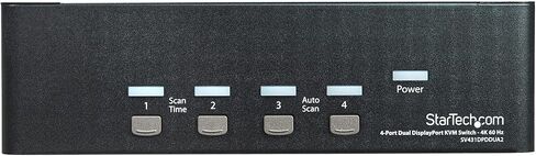 StarTech.com 4 Port DisplayPort KVM Switch - 4K 60Hz - Single Display - Dual Port UHD DP 1.2 USB KVM Switch with Integrated USB 2.0 Hub & Audio - Dell, HP, Apple, Lenovo - TAA Compliant (SV431DPUA2) in Saudi Arabia