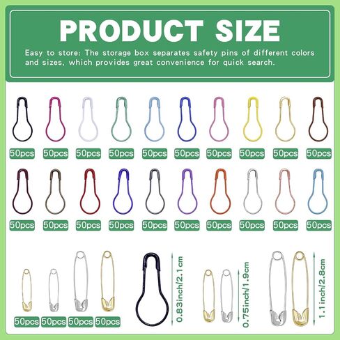 Mayboos 300 Pcs Crochet Stitch Markers, 10 Colors Calabash Safety Bulb Pins in Kuwait