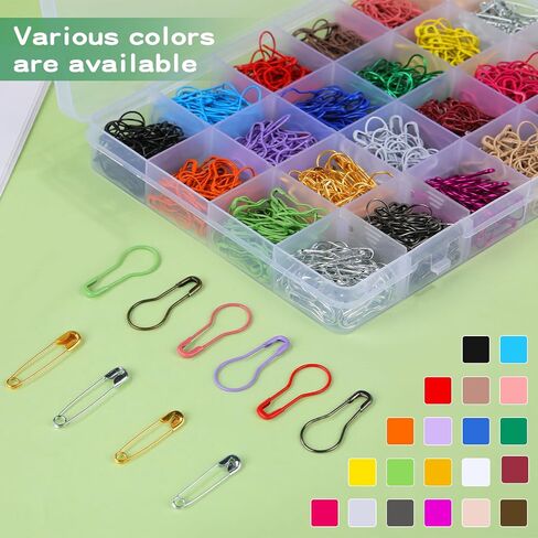 Mayboos 300 Pcs Crochet Stitch Markers, 10 Colors Calabash Safety Bulb Pins in Kuwait