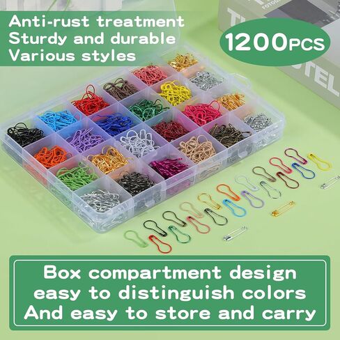 Mayboos 300 Pcs Crochet Stitch Markers, 10 Colors Calabash Safety Bulb Pins in Kuwait