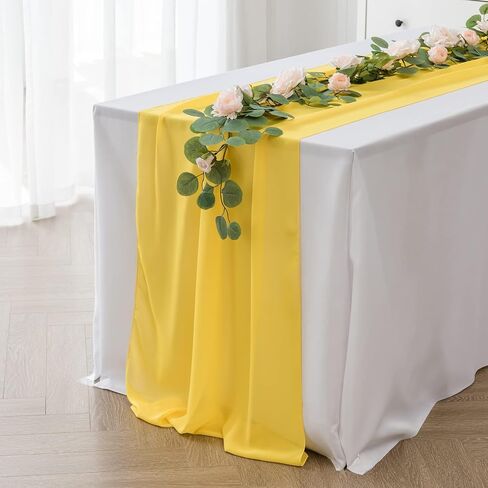 20Pack Chiffon Table Runner, Wedding Table Runner, 14x108 inches Gauze Table Runner, Rustic Sheer Table Decor for Romantic Bridal Shower, Baby Shower, Birthday Party Cake Table(Rust) in Saudi Arabia