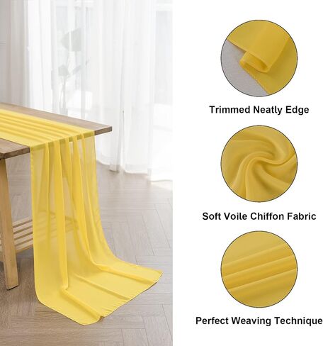 20Pack Chiffon Table Runner, Wedding Table Runner, 14x108 inches Gauze Table Runner, Rustic Sheer Table Decor for Romantic Bridal Shower, Baby Shower, Birthday Party Cake Table(Rust) in Saudi Arabia
