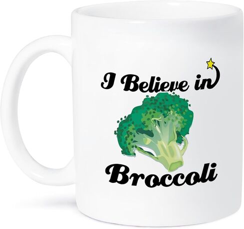مج 3dRose I Believe in Broccoli، 11 أونصة، أسود/أبيض in Saudi Arabia