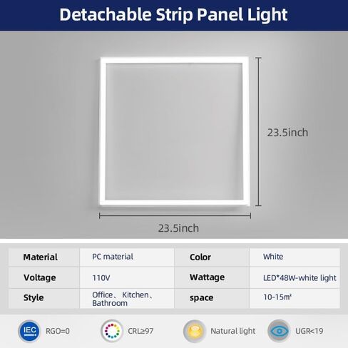 مصابيح لوحة LED بإطار Edge-Lit (23.74 × 0.98 × 23.74 بوصة) in Saudi Arabia