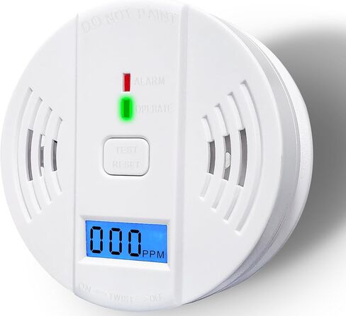 Carbon Monoxide Detector,Carbon Monoxide Alarm Battery Powered,CO Detector with Sensitive CO Sensor,LCD Digital Display and Sound Warning,CO Alarms Monitor for Home,Office,Travel in Kuwait