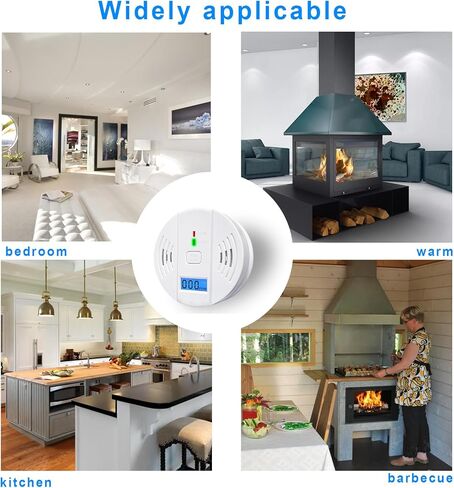 Carbon Monoxide Detector,Carbon Monoxide Alarm Battery Powered,CO Detector with Sensitive CO Sensor,LCD Digital Display and Sound Warning,CO Alarms Monitor for Home,Office,Travel in Kuwait
