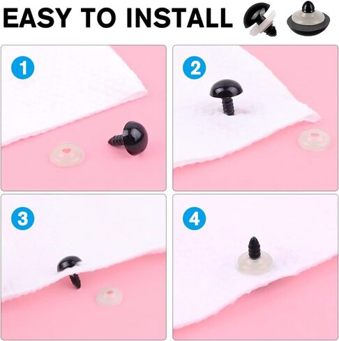 YUJUN 700PCS Safety Eyes for Crochet,6-22mmColorful Glitter Noses with Washers Stuffed Animals Amigurumi Craft Doll Making Teddy Bear Toy in Saudi Arabia