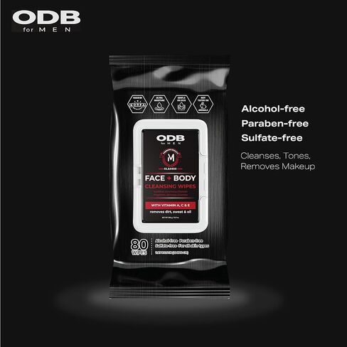 Original Derma Beauty Mens Facial Wipes 160 Vitamin Exfoliating Facial Cleansing Wipes (2PK Mix) Face Cleansing Wipes Body Wipes For Adults Bathing Shower Wipes for Men in Saudi Arabia