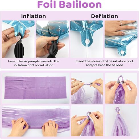 Amandir Purple Birthday Decorations for Women Girl Butterfly Birthday Party Decorations Supplies Pink and Purple Balloons Happy Birthday Circle Dots Banner Butterfly Hanging Swirl Paper Lanterns Pom in Kuwait