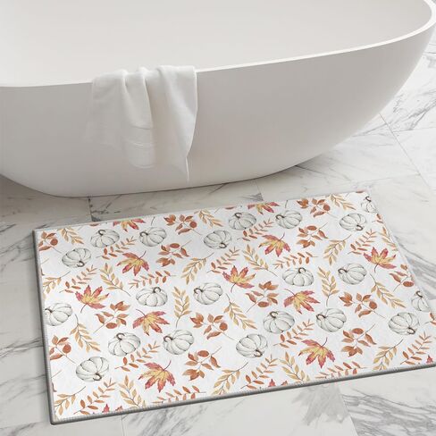 Artoid Mode Orange Pumpkins Maple Leaves Fall Area Rug, Autumn Thanksgiving Home Decor Low-Profile Non-Slip Washable Runner Rug for Entryway Bedroom Living Room Laundry Room Indoor 2x6 Feet in Saudi Arabia