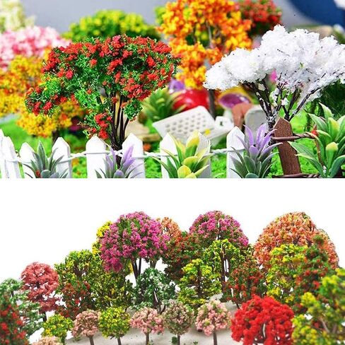Cayway 34 PCS Model Trees Coconut Palm Model Trees, 1.7~6.7 Inch Mixed Model Trees for Model Train Railway Architecture Diorama DIY Scenery Landscape in Kuwait