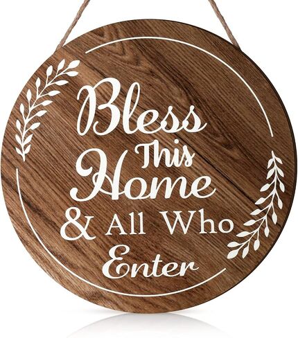 God Bless This Home Wall Decor Family Home Decor Signs Rustic Wooden Signs Farmhouse Bless Home Wall Decor Plaque Decorative Bless This Home and All Who Enter Wall Art for Home Decor in Saudi Arabia