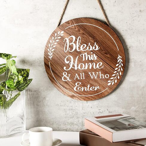 God Bless This Home Wall Decor Family Home Decor Signs Rustic Wooden Signs Farmhouse Bless Home Wall Decor Plaque Decorative Bless This Home and All Who Enter Wall Art for Home Decor in Saudi Arabia