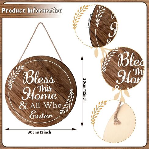 God Bless This Home Wall Decor Family Home Decor Signs Rustic Wooden Signs Farmhouse Bless Home Wall Decor Plaque Decorative Bless This Home and All Who Enter Wall Art for Home Decor in Saudi Arabia