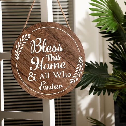 God Bless This Home Wall Decor Family Home Decor Signs Rustic Wooden Signs Farmhouse Bless Home Wall Decor Plaque Decorative Bless This Home and All Who Enter Wall Art for Home Decor in Saudi Arabia