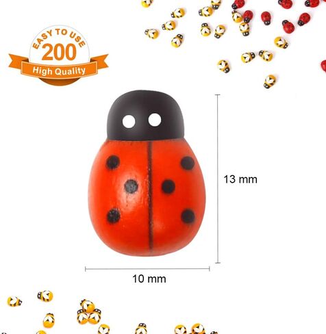 200PCS Tiny Wooden Bee Decor, YGDZ Self-Adhesive Painted Flatback Mini Wooden Bumble Bees for Crafts Scrapbooking Decoration Embellishments DIY in Kuwait