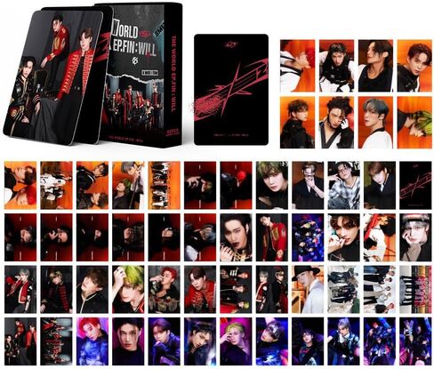 BLUECO 55 Pcs Ateez Lomo Cards The WORLD EP.FIN WILL New Album Merchandise Photocards Set ATINY‘s Fans Cards for Party Decorations in Saudi Arabia