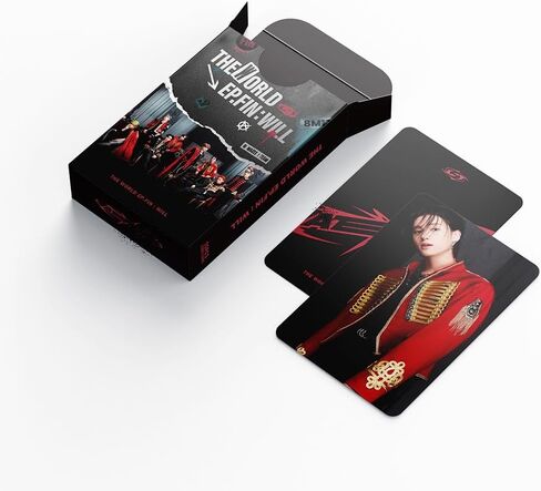 BLUECO 55 Pcs Ateez Lomo Cards The WORLD EP.FIN WILL New Album Merchandise Photocards Set ATINY‘s Fans Cards for Party Decorations in Saudi Arabia