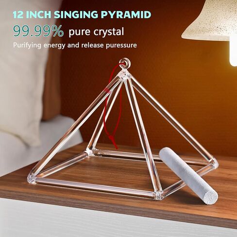 CVNC 8 Inch Clear Quartz Crystal Singing Pyramid Healing Musical Instrument… in Saudi Arabia