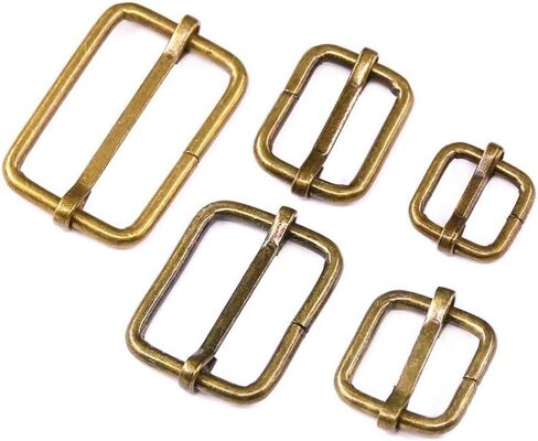 Swpeet 50Pcs Gun-Black Metal Rings Metal Rectangle Adjuster Triglides Slides Buckle, Roller Pin Buckles Slider Strap Adjuster Keychains - 1/2 Inch, 3/4 Inch, 1 Inch, 5/4 Inch, 5/8 Inch in Kuwait